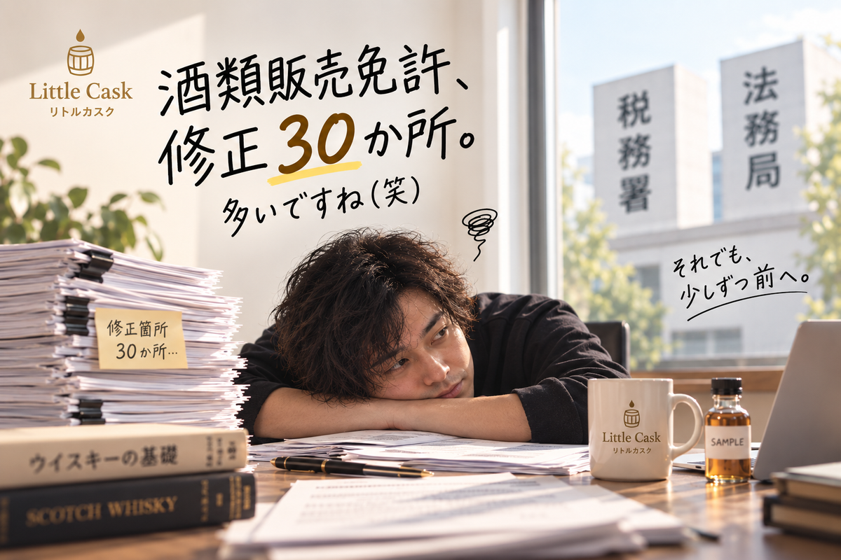 酒類販売免許、修正30か所。多いですね（笑）